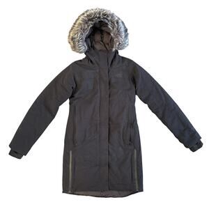 NORTH FACE ARCTIC PARKA DOWN Coat Women's XS Black Long Fur Hooded
